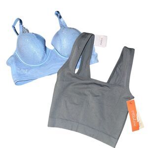 Auden and Colsie Women's‎ XS Longline Bra & Bralette BUNDLE 32A